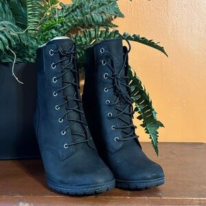Timberland “Glancy” Black Lace-Up Women's Boots